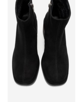 Forever & Always Women's Shoes Junae Leather Block Heel Boot (Women)