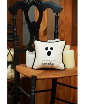 Halloween Ghost French Knot Small/Petite Accent Pillow, 8" x 8