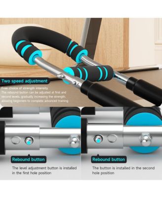 Spring Barbell for Home Use, 88lb Adjustable Resistance Arm, Chest & Back Trainer with Steel Spring and Comfort Foam Grips