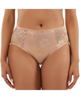 Women's Luxlacy Lace High-Waist Brief With Light Tummy Control And Extra Coverage Panties