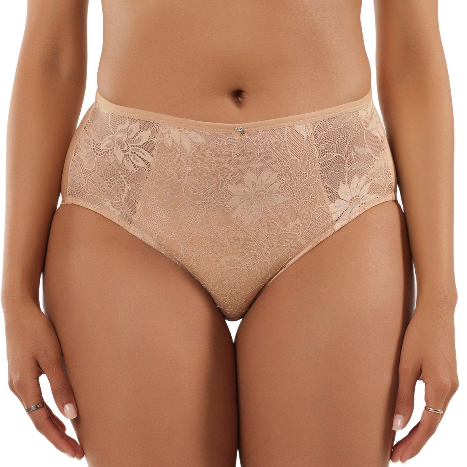 Women's Luxlacy Lace High-Waist Brief With Light Tummy Control And Extra Coverage Panties