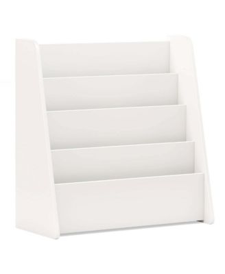 4-tier Kids Wooden Bookshelf Toddlers Book Rack with Deep Shelves