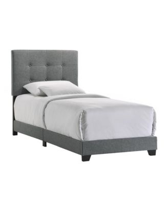 Addyson Twin UPH Bed in Addyson Gunmetal Fabric