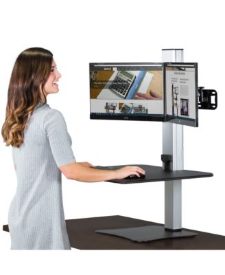 High Rise Electric Dual Monitor Sit Stand Desk Converter