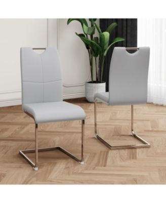 Faux Leather Padded Dining Chairs Set Of 2