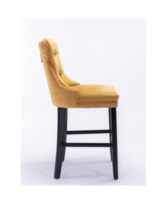 Handcrafted Velvet Barstools with Supportive Backrest