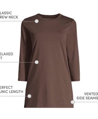 Women's Petite 3/4 Sleeve Cotton Supima Tunic
