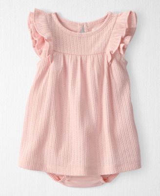 Baby Girls' Pointelle Round Neck Bodysuit Dress