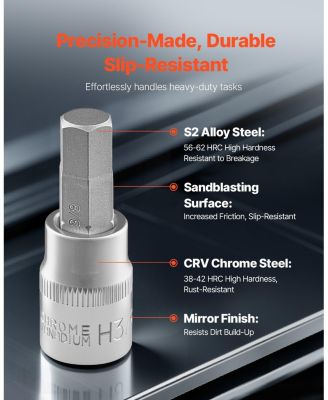 SUGFIT 32-Piece Hex Bit Socket Set with SAE/Metric Sizes & Durable Storage Case