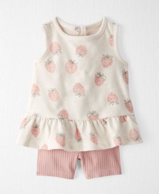Baby Girls' Berry Patch Round Neck Top and Shorts, 2-Piece Set