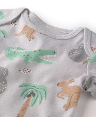 Baby Boys' Organic Cotton Aussie Friends Print Round Neck Bodysuits, 3-Pack
