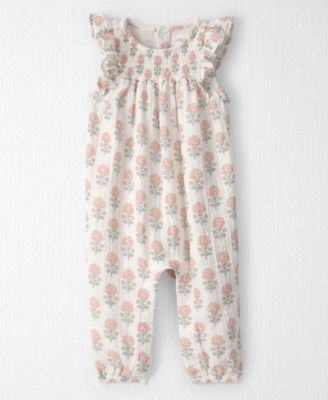 Baby Girls' Floral Round Neck Jumpsuit