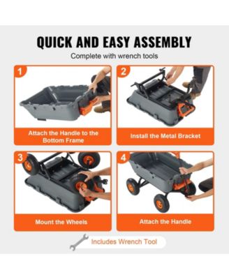 SUGFIT Poly Dump Cart with 800 lbs Capacity & Easy-Pour Design