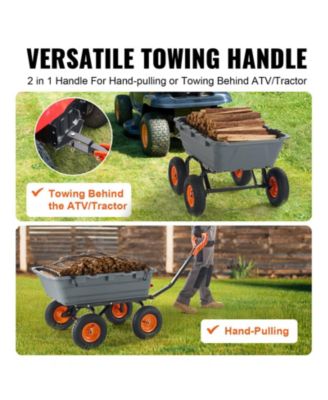 Large Capacity Dump Cart with 1200 lbs Rating & 13-inch Wheels