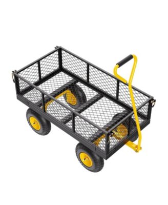 SUGFIT 900 lbs Steel Garden Cart with Convertible Mesh Sides