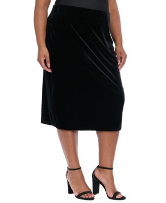 Plus Size Back Slit Pencil Skirt