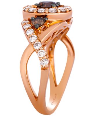 Chocolate Diamond (0.62 ct. t.w.) & Nude Diamond (0.68 ct. t.w.) Ring in 14k Strawberry Gold