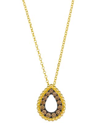 Chocolate Diamond Pendant Necklace (0.75 ct. t.w.) in 14k Honey Gold