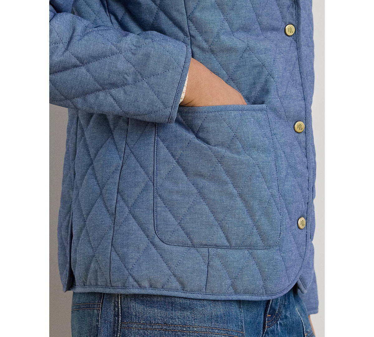 Lauren Ralph Women's Crested Diamond-Quilted Barn Jacket