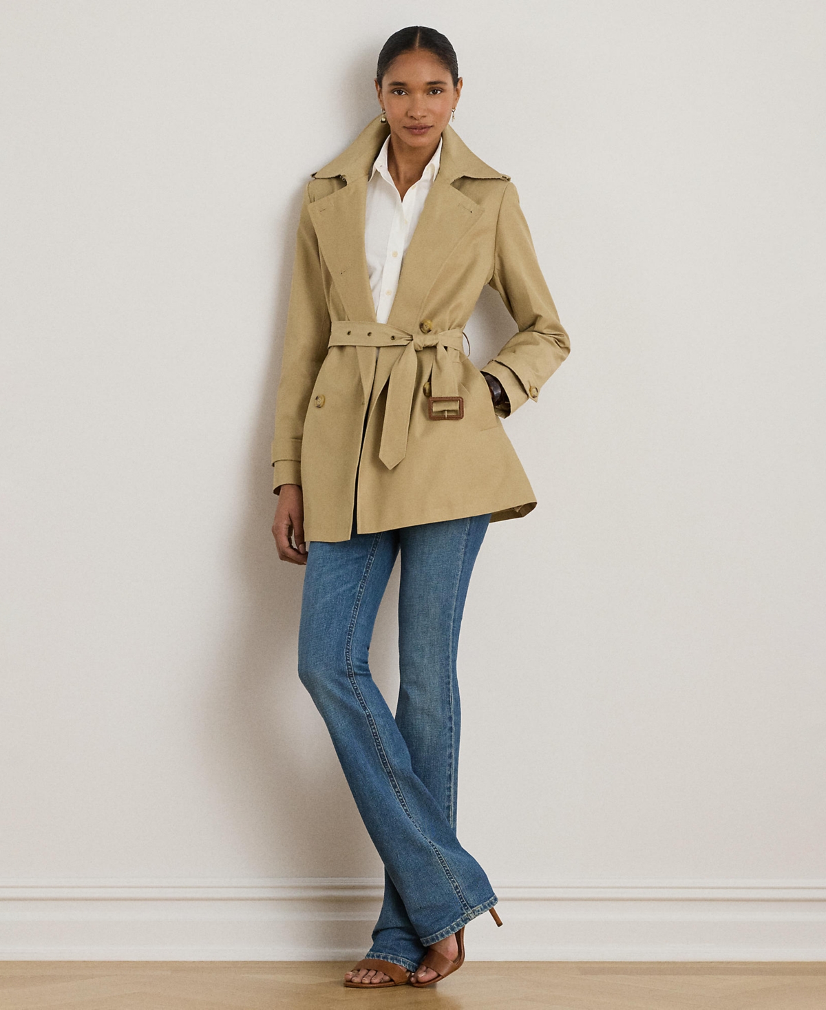 Lauren Ralph Women's Short Belted Trench Coat