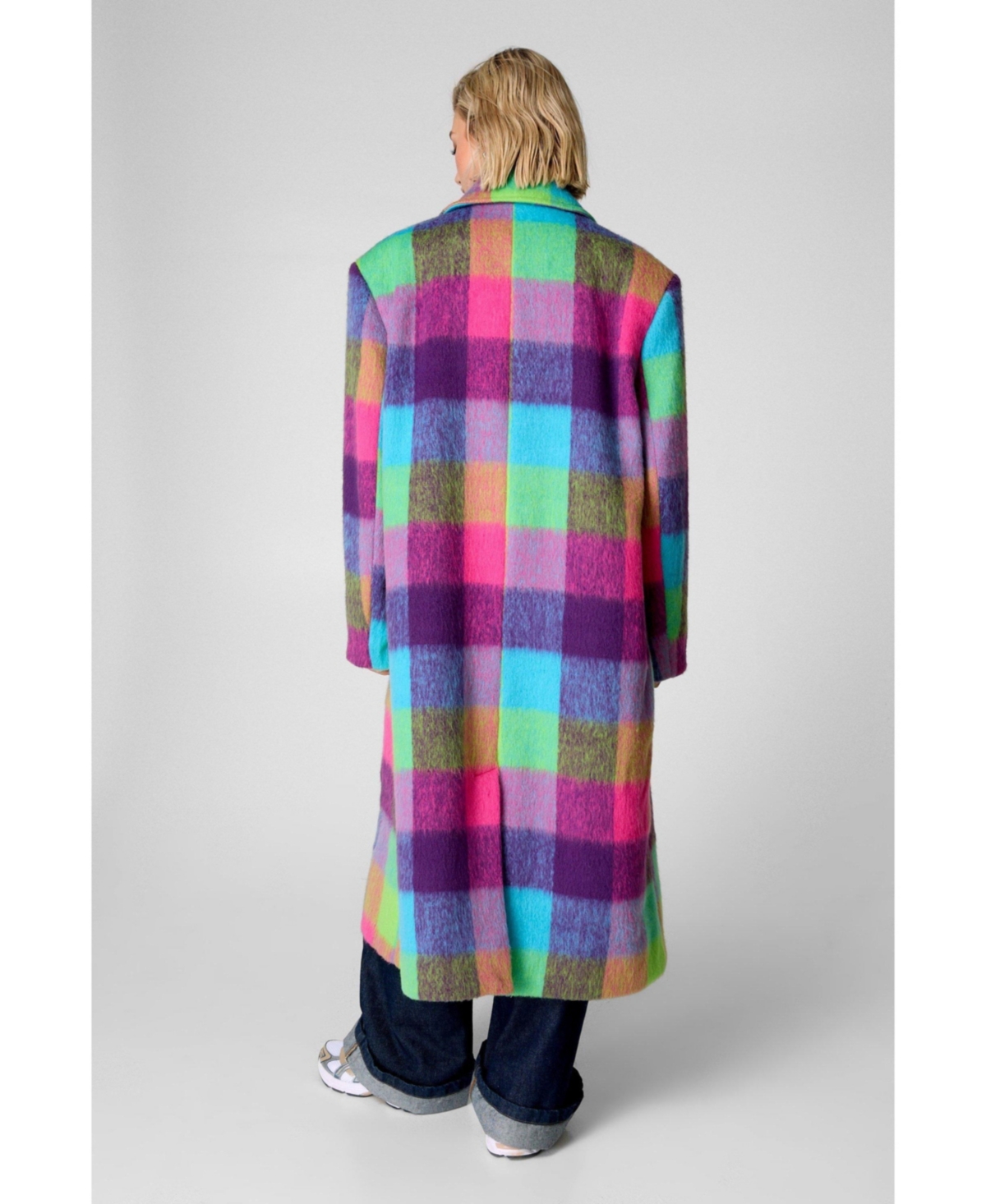 Nasty Gal Women's Multi Check Tailored Coat