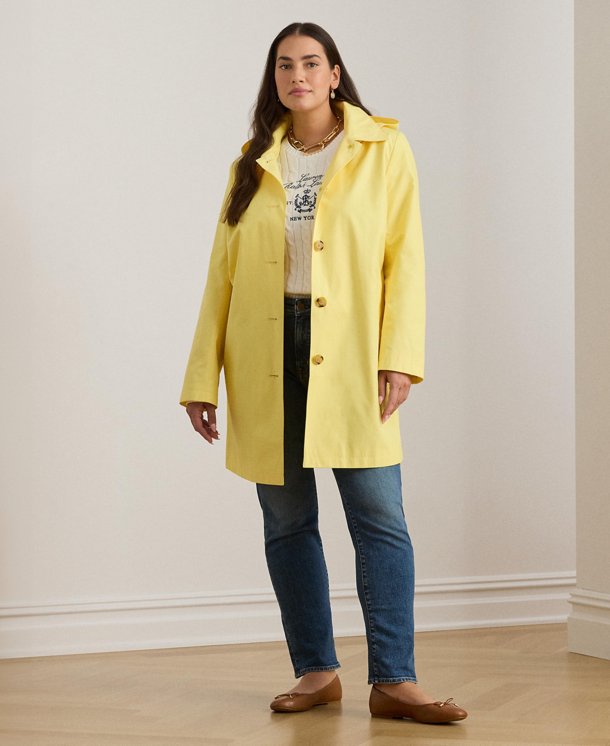 Lauren Ralph Plus Hooded Raincoat