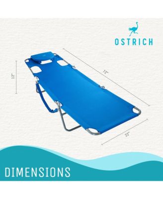 Chaise Lounge, Facedown Beach Camping Pool Tanning Chair, Ocean Blue