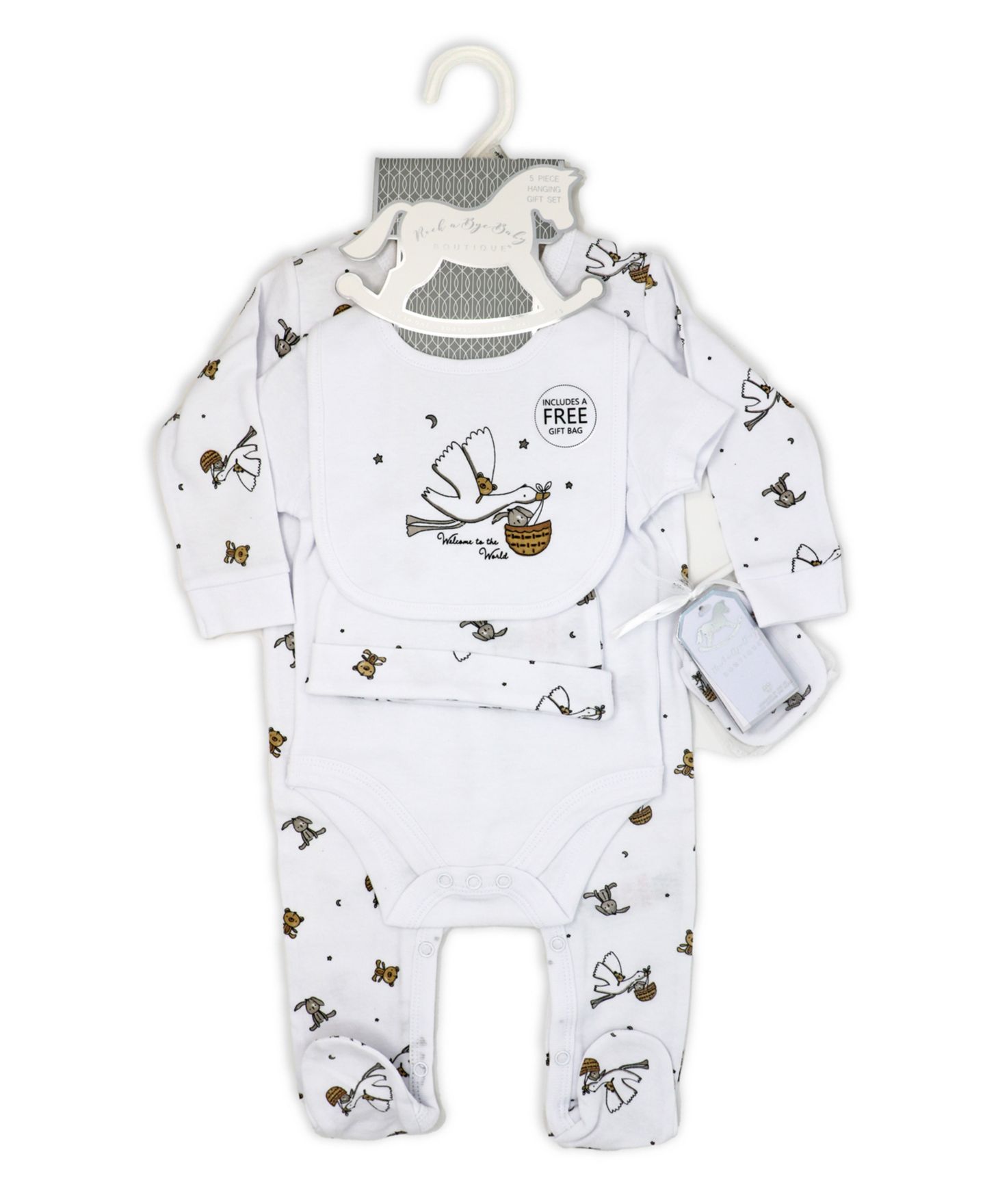 Комплекты Rock-A-Bye Baby Boutique Layette Gift, 7-Piece Set для малышей, цвет: Белый — фото 7