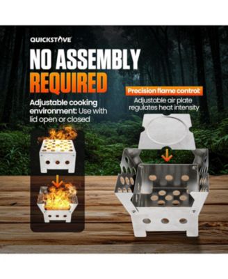 Portable Stove with 2 Fire Starters, Lightweight Stainless Steel Wood Burning Stove