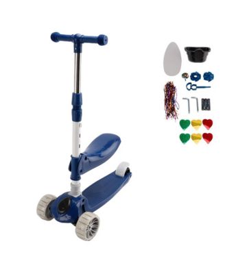 Foldable 3-Wheel Kids Scooter with Lean-to-Steer Balance, Lights & Music for Early Riding Fun