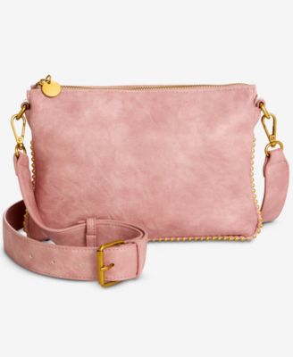 Stud Nubuck Double Compartment Crossbody