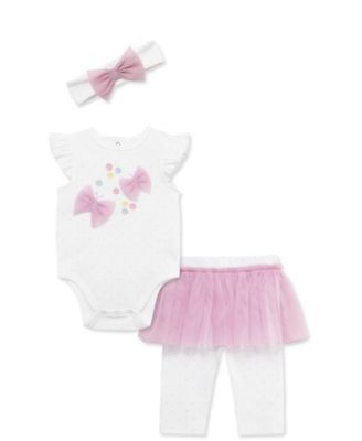 Baby Girls' Butterfly Bodysuit, Skeggings and Headband, 3-Piece Set