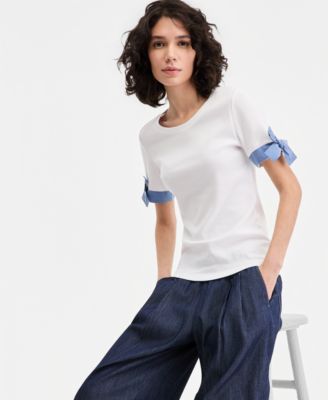 Nautica Tie-Cuff Top & Wide-Leg Pants