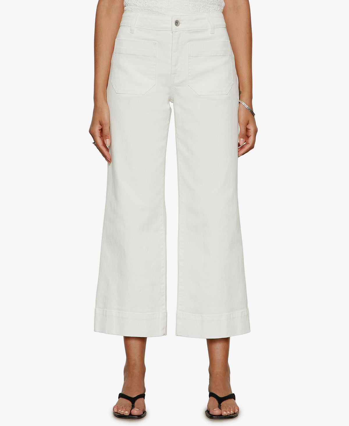 Sanctuary Women's The Marine Mid-Rise Cropped Wide-Leg Jeans view 1 — MAYCSS fashion products