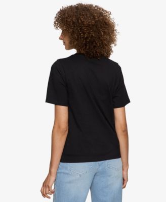 Women's Soft Twist Detail Crew Neck T-Shirt