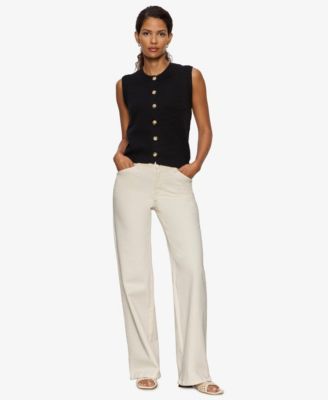 Women's Pointelle Shell Crew Neck Sweater