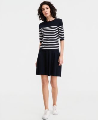 Nautica Half-Sleeve Sweater & Pleated Skirt