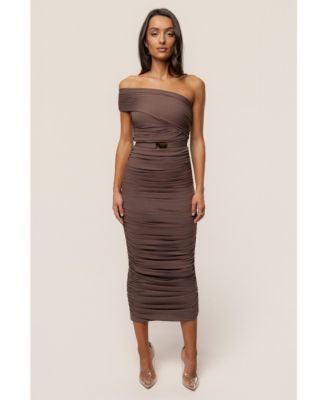 Women's Opulent Ruched Midi Dress