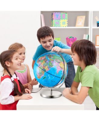 Illuminated World Globe 13" LED Light-Up Map Globe 720° Spinning
