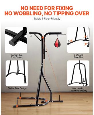 SUGFIT Punching Bag Stand 2-in-1 Heavy Duty Speed Bag and Bag Stand Holds 140 LB