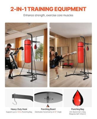 Punching Bag Stand 2-in-1 Heavy Duty Boxing and Speed Bag Stand Holds 140 LB