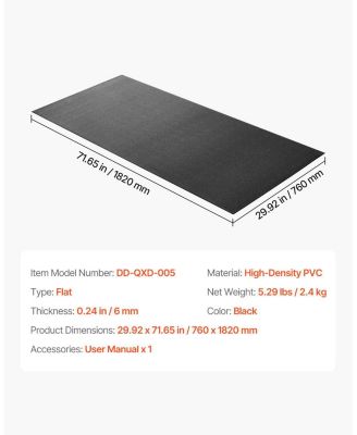 SUGFIT Treadmill Mat 30"x72" 1/4" Thick PVC Exercise Equipment Floor Protector