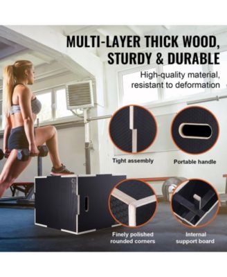 SUGFIT 3-in-1 Plyo Jump Box 30/24/20" Wooden Agility Training Box