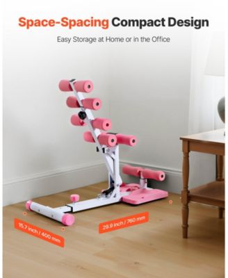 SUGFIT Deep Squat Machine Adjustable Glute Trainer with Resistance Bands Pink White