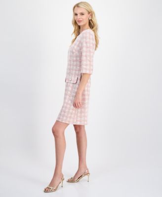 Women's Ponte Front-Tuck Fit & Flare Dress