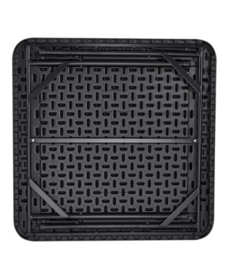 Mahjong Table 4-Player Folding Game Table with Cup Holders and Trays Black