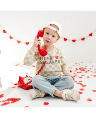 Little Boys Heartbreaker Checkered Valentine's Day Sweatshirt