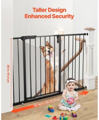 Adjustable Pressure-Mount Safety Gate, 26"-48" Wide, 36" High, Black