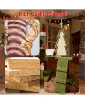 Festive Cat Tree with Star & Snow Designs, Multi-Level Play & Cozy Cabins