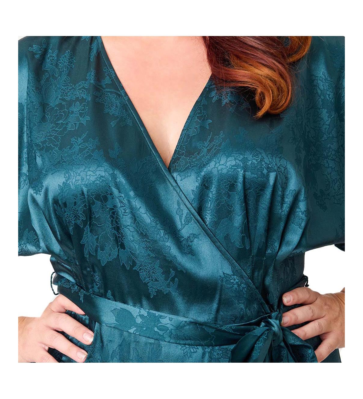 Unique Vintage Plus Tie Wrap Surplice Midi Dress